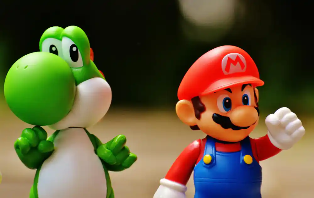 Super Mario World map and dinosaur character
