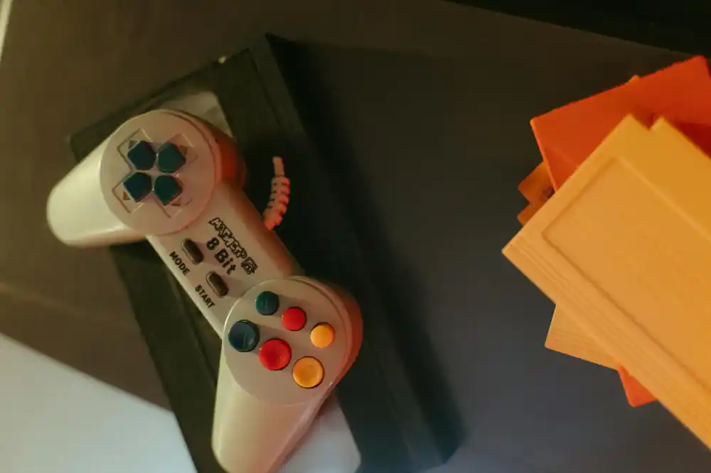 Classic grey 16-bit console cartridge